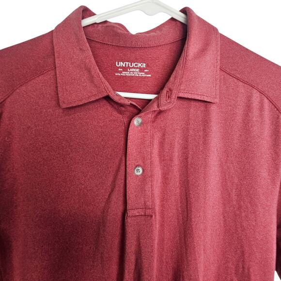 Untuckit Mens Polo Shirt Business Casual Preppy Size L Stretch Comfort Pullover - Picture 2 of 7